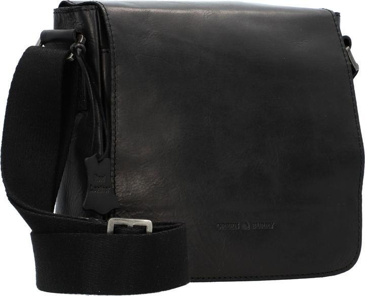 Immagine prodotto Greenburry Borsa a tracolla in pura pelle nera da 20 cm