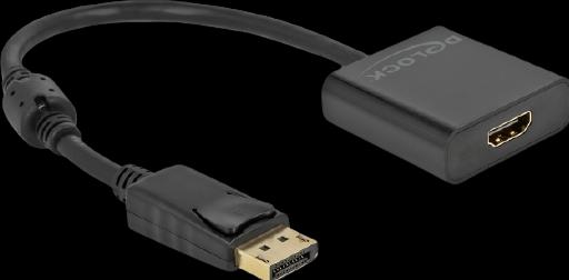 Produktbild Delock Adapter DisplayPort 1.2 Stecker zu HDMI Buchse 4K Aktiv schwarz (HDMI, 20 cm)