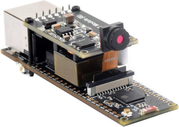 Actual product image WaveShare ESP32-S3 OV2640 Camera RJ45 ETH POE Development Board Kit