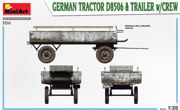Produktbild Mini art German Tractor D8506 with Trailer & Crew