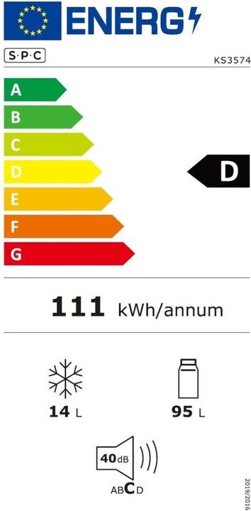 Etichetta energetica SPC KS3574 (109 l)