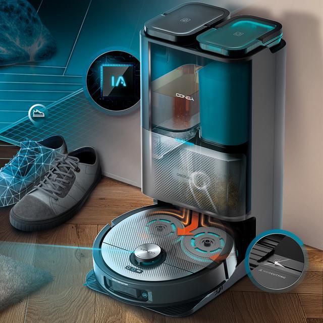 Actual product image Cecotec Saugroboter Conga 20090 ProAI InfinitySoap Cut&Spa. 8000 Pa, Lasertechnologie, Selbstreinigu (Vacuum mopping robot)