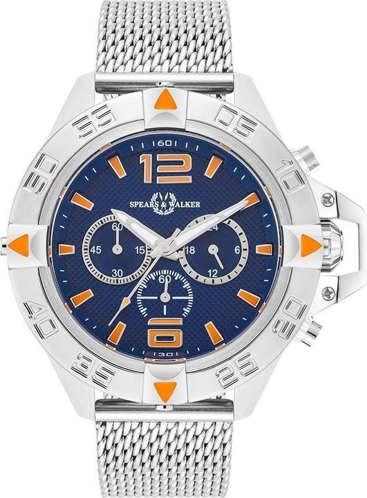 Spears & Walker Quarzuhr Varus II Edelstahl Silber - 34084 (Chronograph, 49 mm)