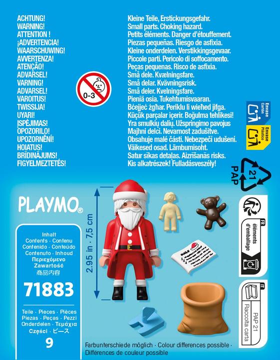 Produktbild Playmobil 71883 Weihnachtsmann mit Wunschzettel (71883, Playmobil Special Plus)