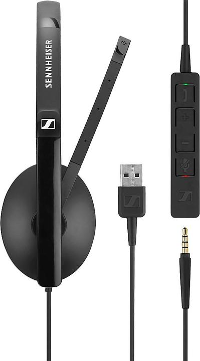 Produktbild Sennheiser Headset SC 135, monaural, mit Klinkenstecker, biegsamer Arm, versch. Ausführungen (Kabelgebunden, USB-A)