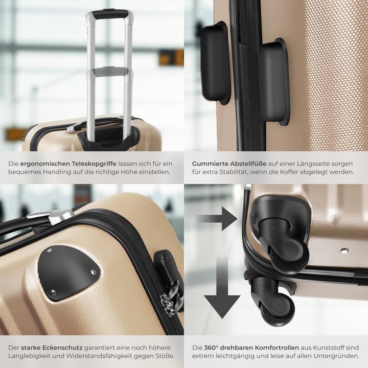 Actual product image tectake Hard case set 3 pcs. (95 l, M (50 - 90l), L (90 - 115l))