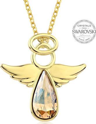 Levien Gold-plated necklace with shimmering crystal Angel Rafael (L)