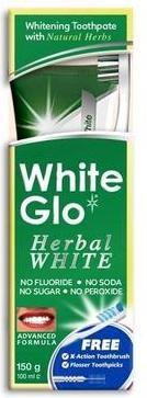 Image du produit White Glo SET Herbal White Toothpaste ziołowa pasta do zębów 100ml + szczoteczka do zębów (100 ml)