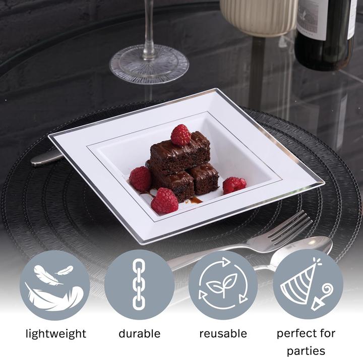 Produktbild Matana 100er-Set quadratische Plastik-Suppenteller (100 x)