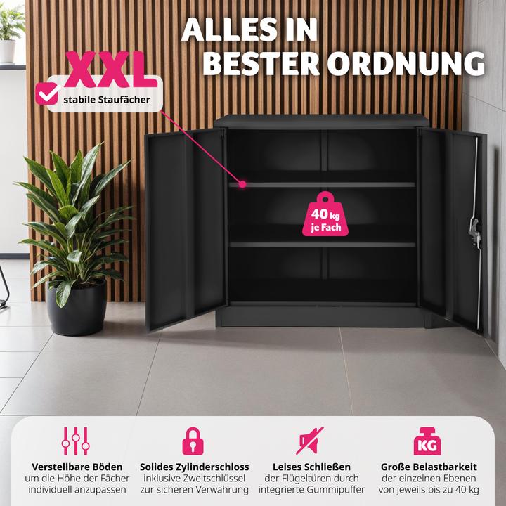 Immagine prodotto tectake Armadio di archiviazione (90 x 40 x 90 cm)
