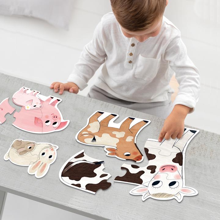 Actual product image Goula Puzzle animal mothers with babies (14 pieces)