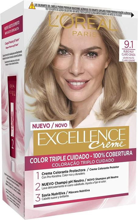 L'Oréal Paris EXCELLENCE Creme tinte #9,1 rubio claro claro ceniza (#9,1 rubio claro claro ceniza)