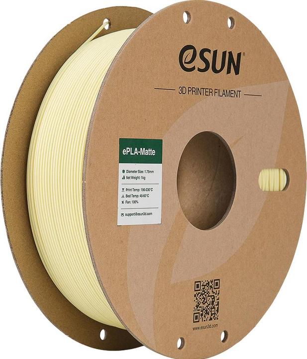 Actual product image eSUN ePLA Mat Almond Yellow Filament 1.75mm 1Kg (PLA, 1.75 mm, 1000 g, White, Yellow)