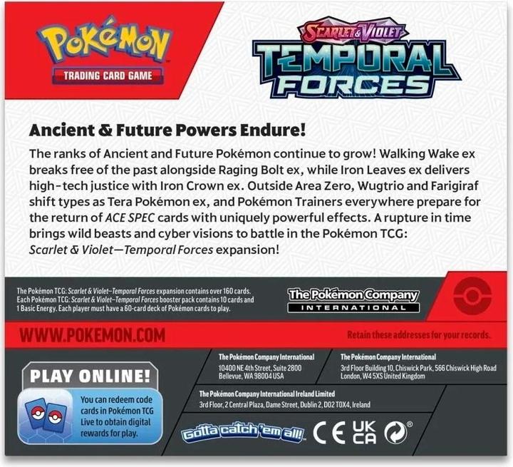 Etichetta energetica Pokémon Temporal Forces (Inglese, Display del booster)