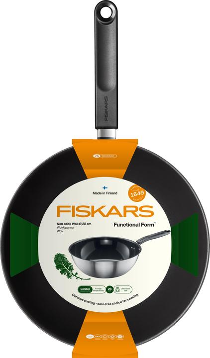 Actual product image Fiskars PAN WOK FF 28CM CERAMIC COATED 1072313 (28 cm, Wok, Stainless steel)