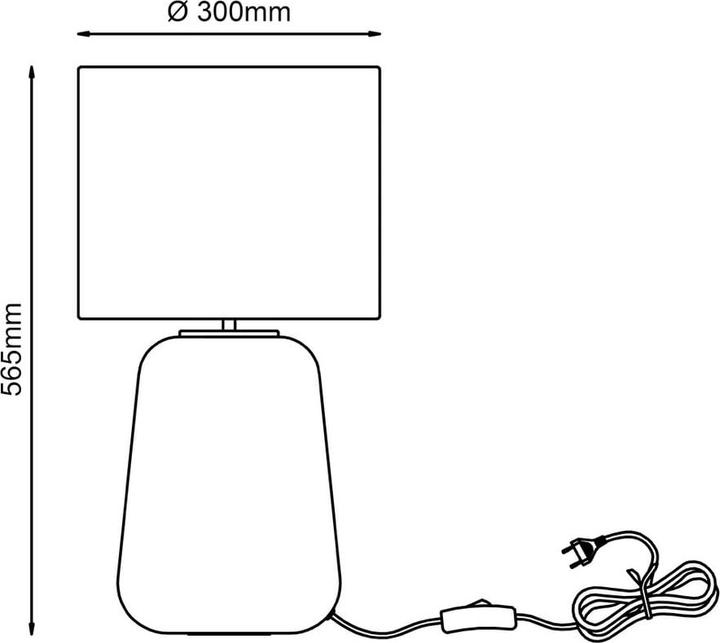 Produktbild Brilliant Hydra Tischleuchte 56cm grau/gelb Glas/Textil Schnurzwischenschalter (E27)