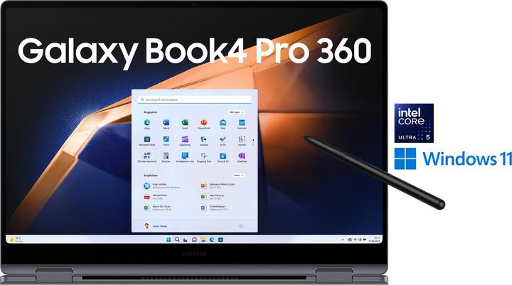 Actual product image Samsung Galaxy Book4 Pro 360 (16", Intel Core Ultra 5 125H, 16 GB, 512 GB, DE)
