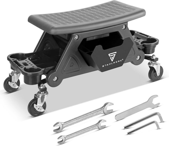 Stahlwerk Werkstatthocker WRS-185 mit 185 kg Tragkraft Werkstattsitz Rollhocker (1 x)