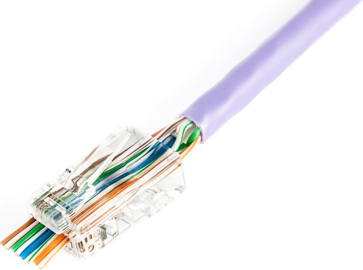 Actual product image Digitus RJ45 (8P8C) straight-through Cat.5e unshielded plug, AWG 26-24, pack of 100 pieces (U/UTP, CAT5e)