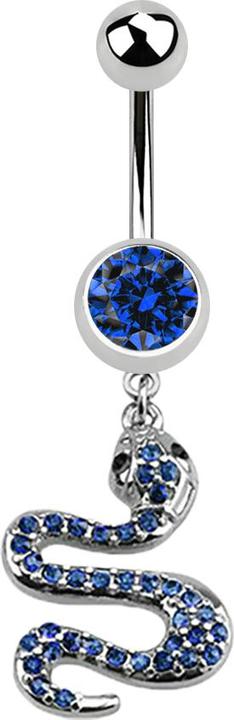 Immagine prodotto Star Piercing Banana in argento con ciondolo a forma di serpente blu scuro (Acciaio chirurgico 316L, senza ottone)