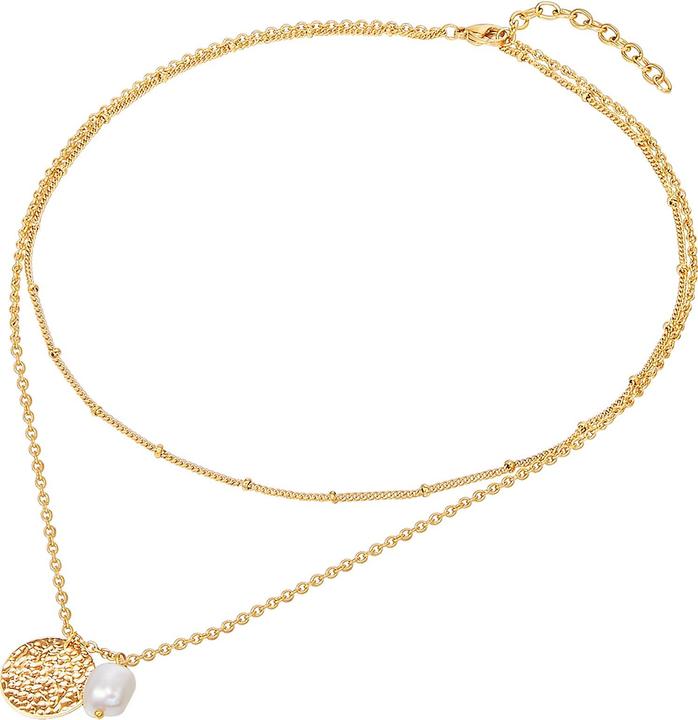 Image du produit Valero Pearls Femme Acier inoxydable Perle d'eau douce or jaune 38,0/40,0 cm Chaîne de base + 5,0 cm Extension - (Acier inoxydable, 38 cm)