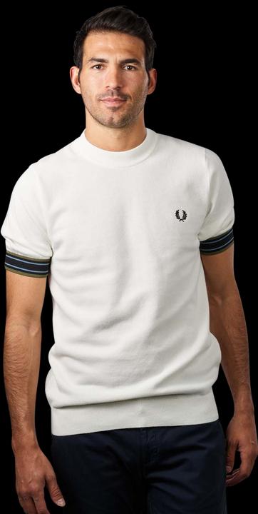 Fred Perry Striped Cuff Knitted T-Shirt snow white (XL)
