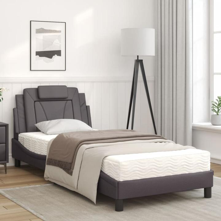 Produktbild VidaXL Bett mit Matratze 80 x 200 cm Kunstleder (80 x 200 cm)