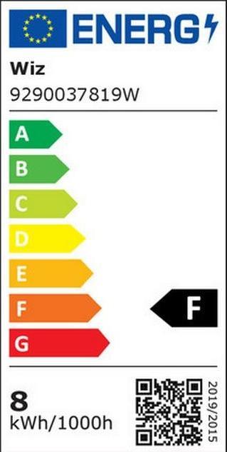 Etichetta energetica WiZ Tunable White (E27, 8 W, 806 lm, 2 x, F)