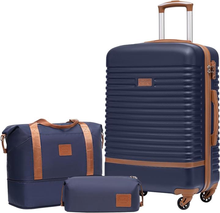Coolife Mittleres Hartschalen-Kofferset mit TSA-Schloss (60 l, M (50 - 90l))