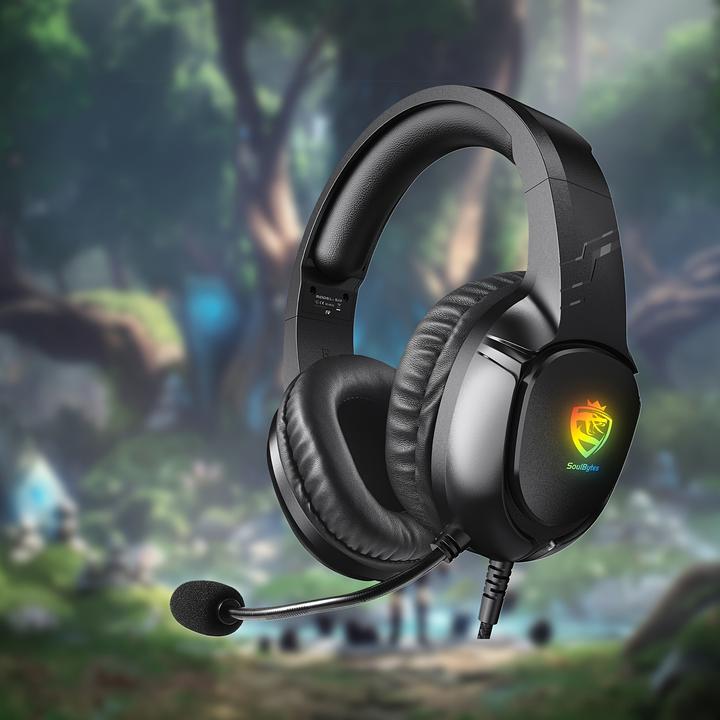 Produktbild PhoneLook SOULBYTES S20 RGB Gaming Headset mit Surround-Sound Mikrofon für PS4 / PS5 / XBOX / PC 3.5 mm (Kabelgebunden)
