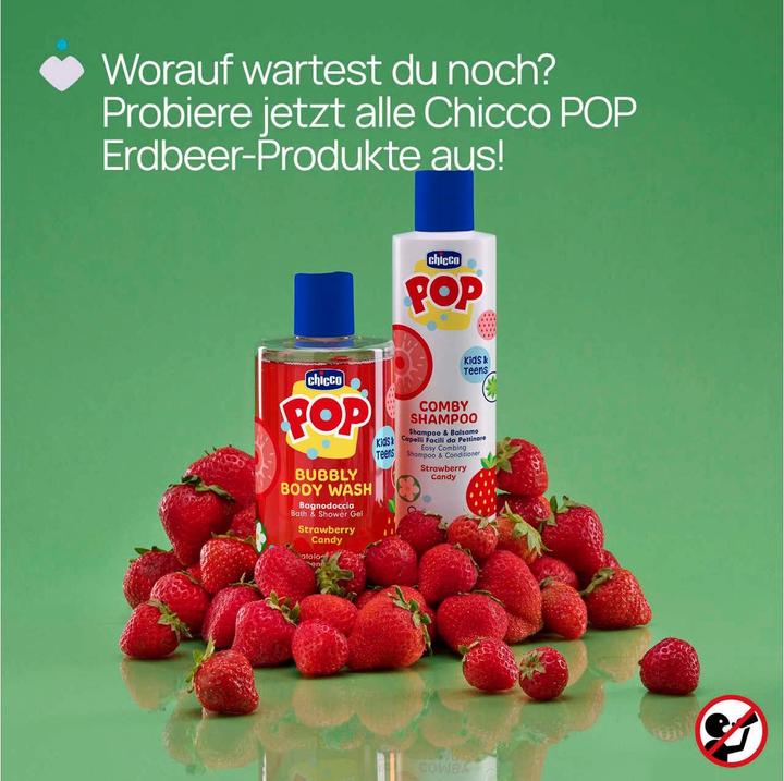 Actual product image Chicco Duschmittel Bubbly Erdbeere 300 ml