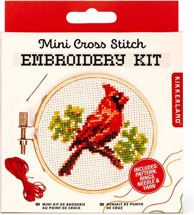 Actual product image Kikkerland - Cardinal MiniCross Stitch Embroidery - (GG276)