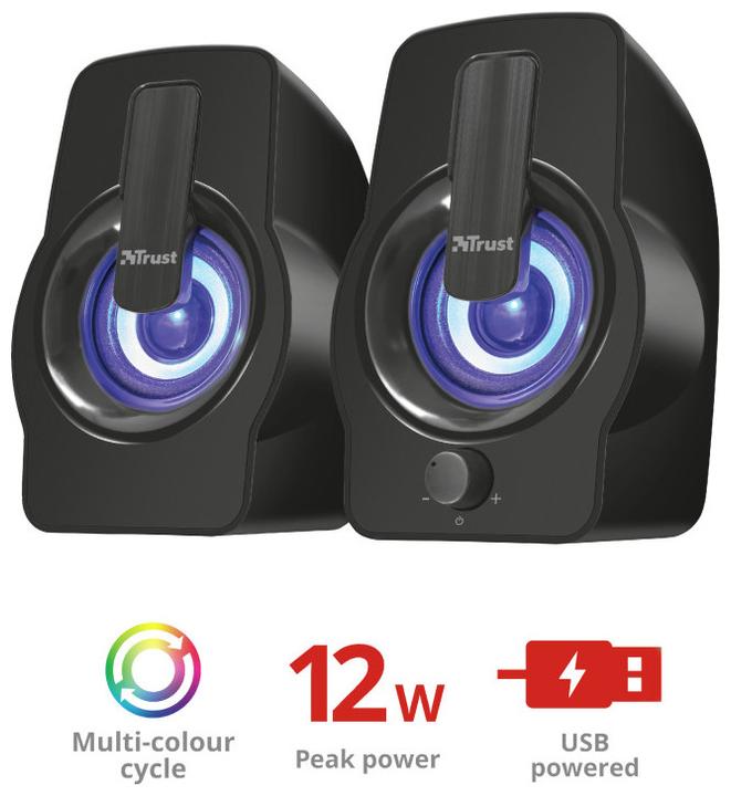 Image du produit Trust Haut-parleur|Gemi RGB|PMPO 12 Watts|1xEntrée audio|Noir|22948