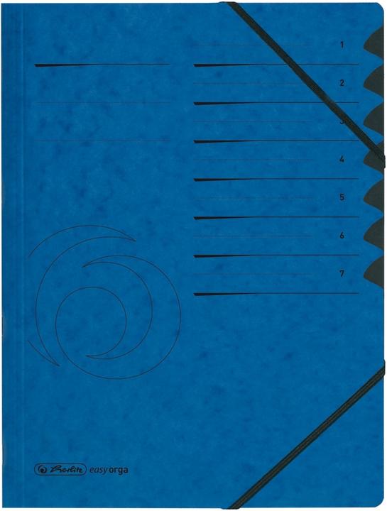 Nährwerte und Zutaten Herlitz Ordnungsmappe easyorga, A4, Karton, 7 Fächer, blau Colorspan-Karton, 355 g-qm, innen schwarzer Manil (A4, 1 x)