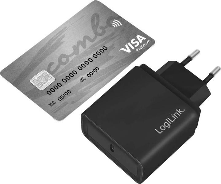 Produktbild LogiLink USB Ladegerät 1x USB schwar 1-Port USB Steckdosenadapter, 13.5W (18 W)