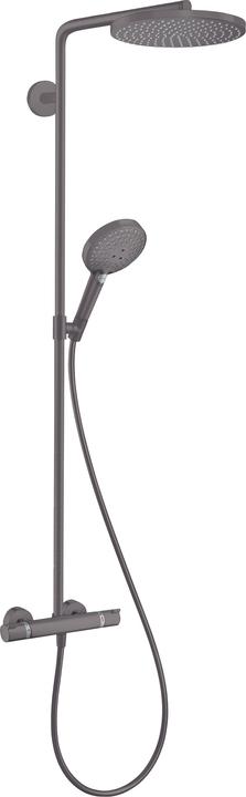 Produktbild hansgrohe Showerpipe 240 1jet PowderRain mit Ecostat Comfort Thermostat : Farbe - Brushed Black Chro