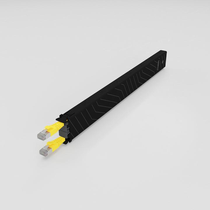 Produktbild PATCHBOX one / Cassette / 8RU / Cat 6A, STP, 0.8 m, Gelb (STP, CAT6a, 0.80 m)