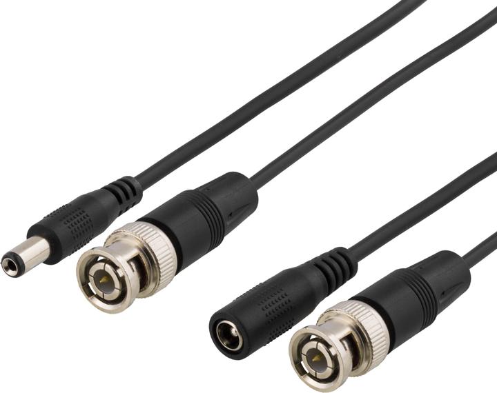 Produktbild Deltaco coaxial cable with BNC and power m - m 2.1mm 35m black (35 m)