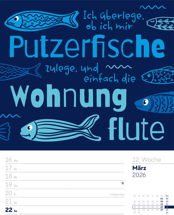 Produktbild Klartext Sprüchekalender - Wochenplaner Kalender 2026 (25 x 33 cm, Harter Einband, Deutsch)