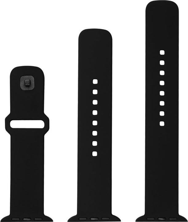 Actual product image Fixed Silicone rem SET til Apple Watch 42/44/45mm Sort