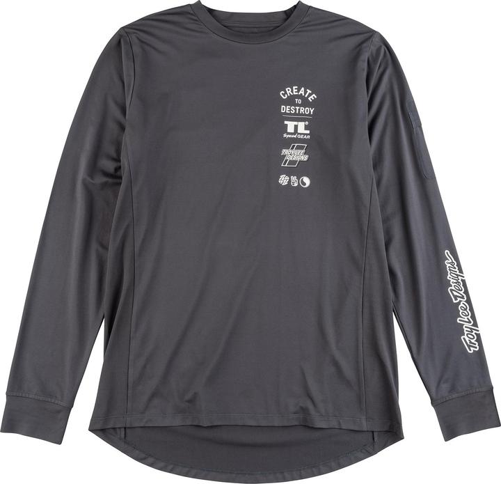 Troy Lee Designs Ruckus Long Sleeve Ride Tee - Destroy carbon XL (XL)