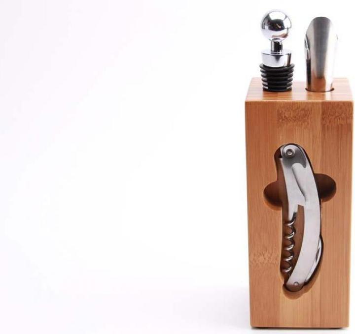 Produktbild TOP Wein Geschenkset (Weinausgiesser, Tropfring, Weinthermometer, Weinverschluss)
