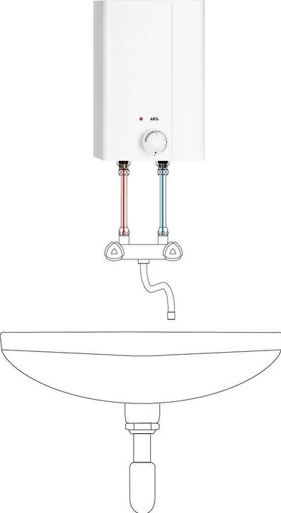 Produktbild AEG Haustechnik Hoz 5 Basis druckloser Kleinspeicher, Übertischboiler 5 Liter Niederdruck, mit Stecker, 2 kW