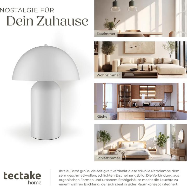 Immagine prodotto tectake piccola lampada da tavolo retrò Kade, dimmerabile, 40W