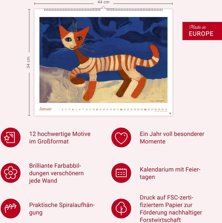 Produktbild Rosina Wachtmeister Posterkalender 2026 (44 x 34 cm, Harter Einband, Deutsch)