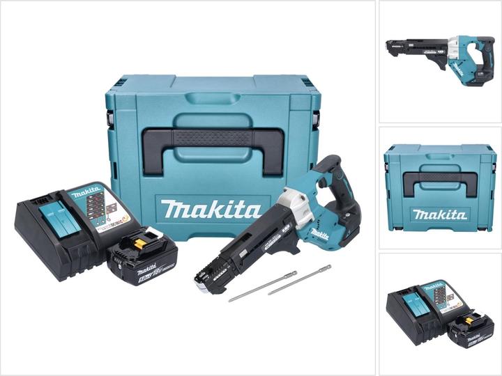 Produktbild Makita DFR 551 RT1J Akku Magazinschrauber 18 V 25 - 55 mm Brushless + 1x Akku 5,0 Ah + LadegerÃ¤t + (Akkubetrieb)