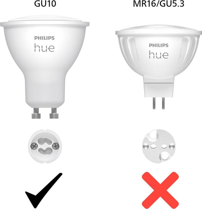 Produktbild Philips Hue White Ambiance (GU10, 4.20 W, 400 lm, 2 x, E)