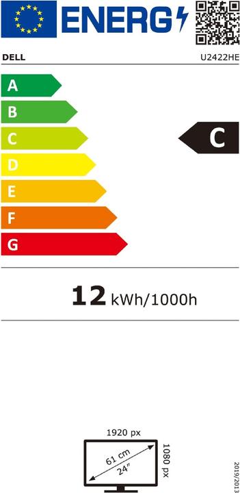 Label énergétique Dell UltraSharp U2422HE (1920 x 1080 pixels, 24")