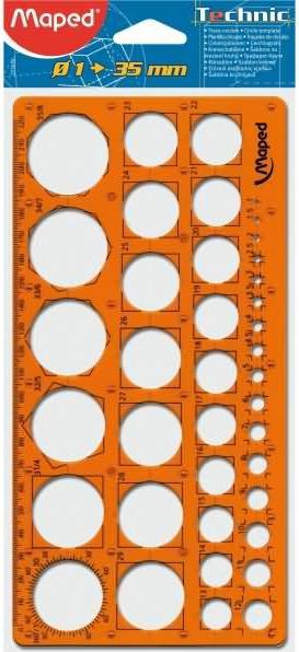 Produktbild Maped Kreisschablone, 1 - 35 mm, 39 Kreise (35 cm)