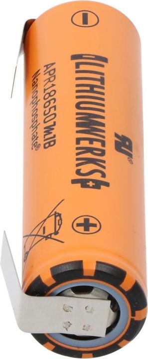 Immagine prodotto A123 Systems A123 APR18650M-A1 1100mAh 3,2V - 3,3V LiFePo4 Akku mit Lötfahne U-Form (1 pz., 1100 mAh)